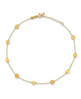 Disc Anklet with Adjustable 1" Extender in 14k Yellow Gold