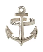 Saro Lifestyle Anchor Design Napkin Ring, Set of 4