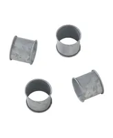 Saro Lifestyle Galvanized Design Rustic Modern Style Metal Napkin Ring, Set of 4