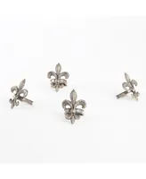 Saro Lifestyle Fleur-De-Lis Design Napkin Ring, Set of 4