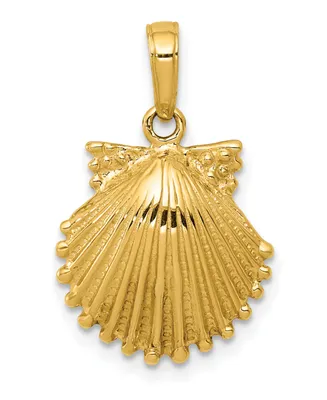 Scallop Shell Pendant in 14k Yellow Gold