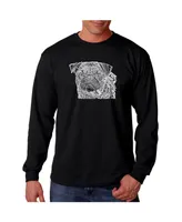 La Pop Art Men's Word Long Sleeve T-Shirt - Pug Face