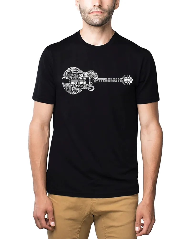 La Pop Art Men's Premium Word T-Shirt - Country Guitar