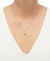 Diamond Mini-Heart Pendant Necklace (1/10 ct. t.w.) in Sterling Silver and 14k Gold - Two