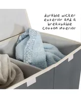 Honey Can Do 2-Compartment Sorting Hamper, Gray