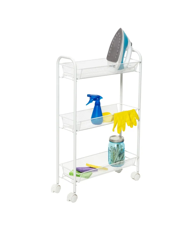 Honey Can Do 3-Tier Mesh Narrow Rolling Storage Cart