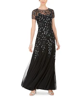 Adrianna Papell Women's Floral-Design Embellished Gown