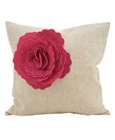 Closeout! Saro Lifestyle Rose Flower Statement Throw Pillow, 18" x 18"