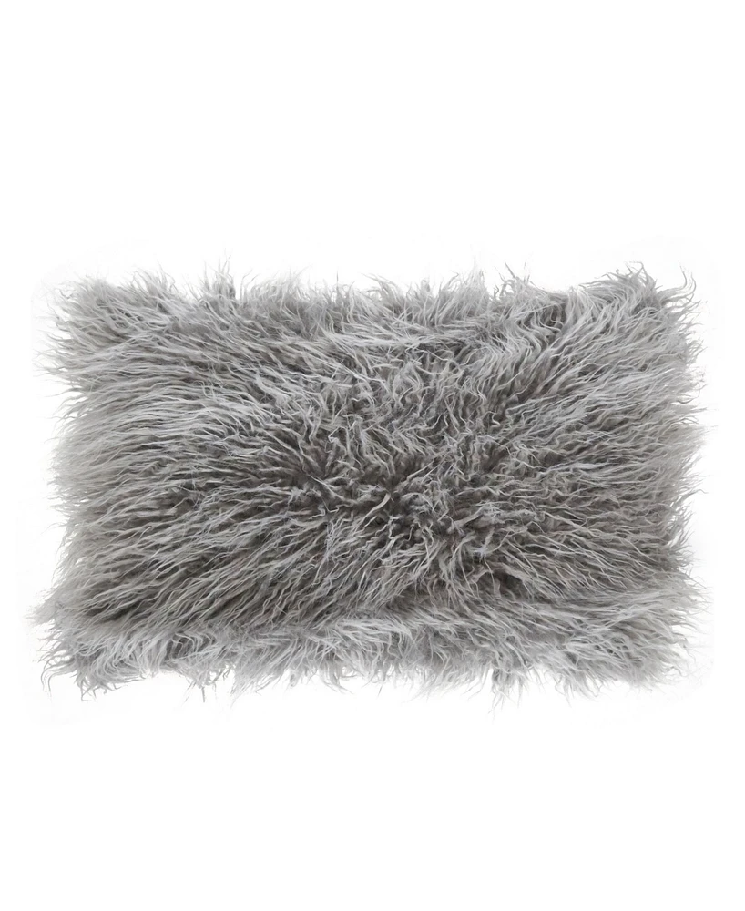 Saro Lifestyle Mongolian Faux Fur Decorative Pillow