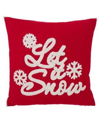 Saro Lifestyle Let It Snow Decorative Pillow, 18" x 18"