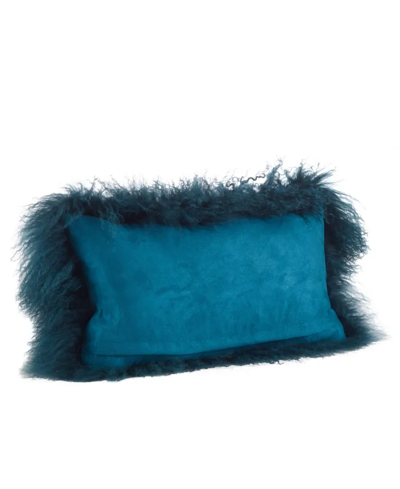 Saro Lifestyle Mongolian Wool Lamb Fur Decorative Pillow