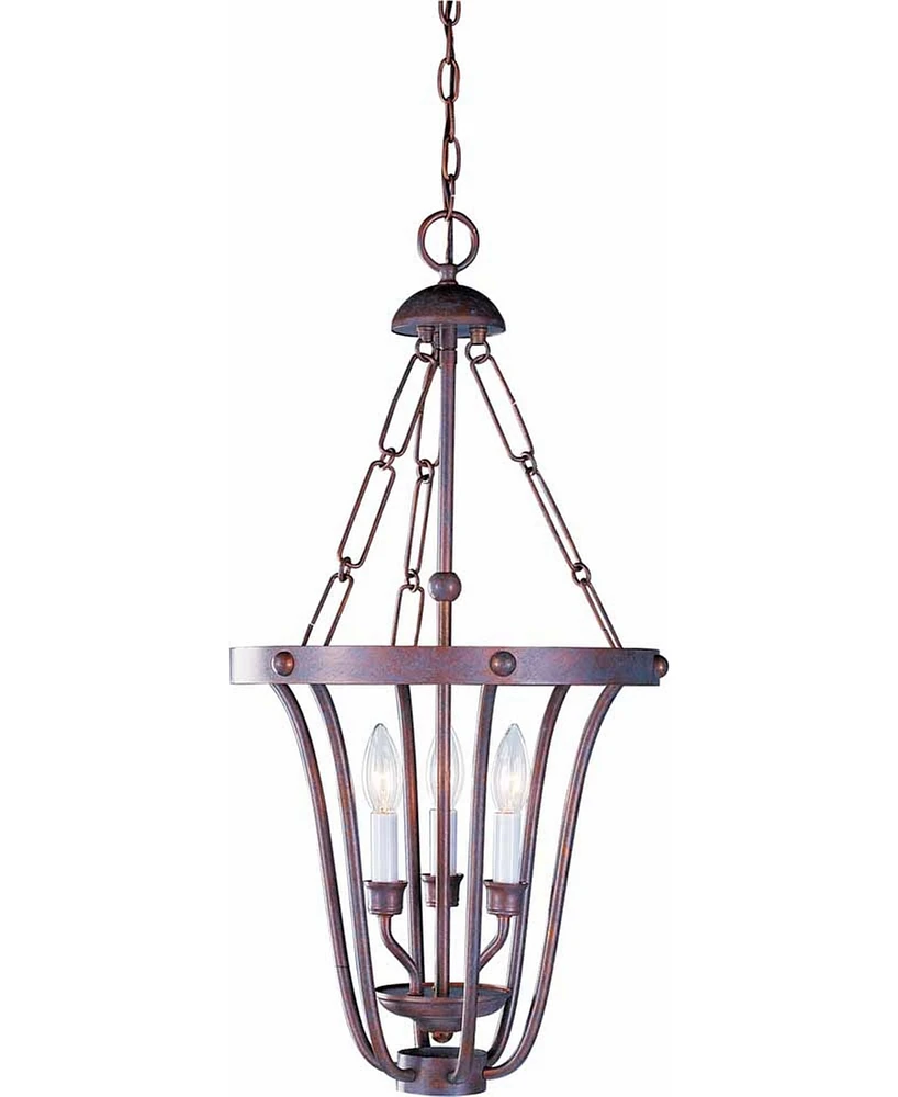 Volume Lighting Minster 3-Light Candle-Style Cage Hanging Mini Chandelier Pendant