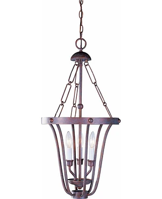 Volume Lighting Minster 3-Light Candle-Style Cage Hanging Mini Chandelier Pendant