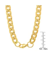 Steeltime Men's 18k gold Plated Stainless Steel Accented 10mm Figaro Chain 24" Necklaces
