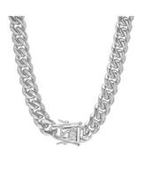 Steeltime Men's Stainless Steel 30" Miami Cuban Link Chain with 10mm Box Clasp Necklaces