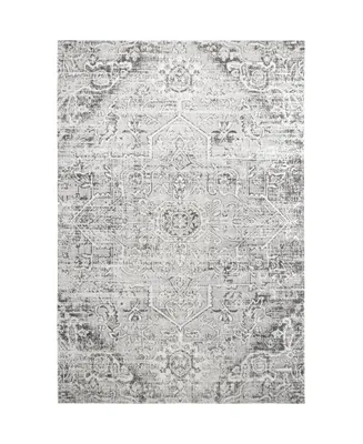 Nicole Miller Patio Sofia Fleur Gray 5'3" x 7'2" Outdoor Area Rug