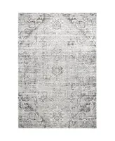 Nicole Miller Patio Sofia Fleur Gray 5'3" x 7'2" Outdoor Area Rug