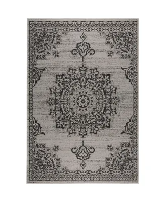 Nicole Miller Patio Country Azalea Gray 7'9" x 10'2" Outdoor Area Rug