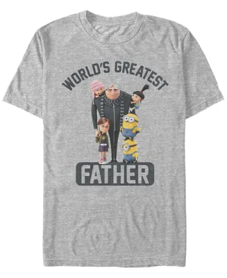Minions Illumination Men's Despicable Me Gru World's Greatest Father Short Sleeve T-Shirt