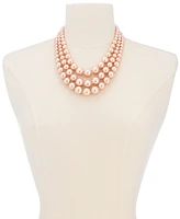 Charter Club Imitation Pearl Three-Row Collar Necklace