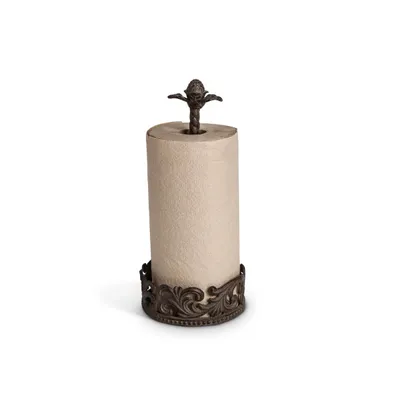 The Gg Collection Paper Towel Holder in Acanthus Leaf Cast Metal