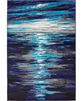 Bayshore Home Politan Pol1 Navy Blue Area Rug Collection