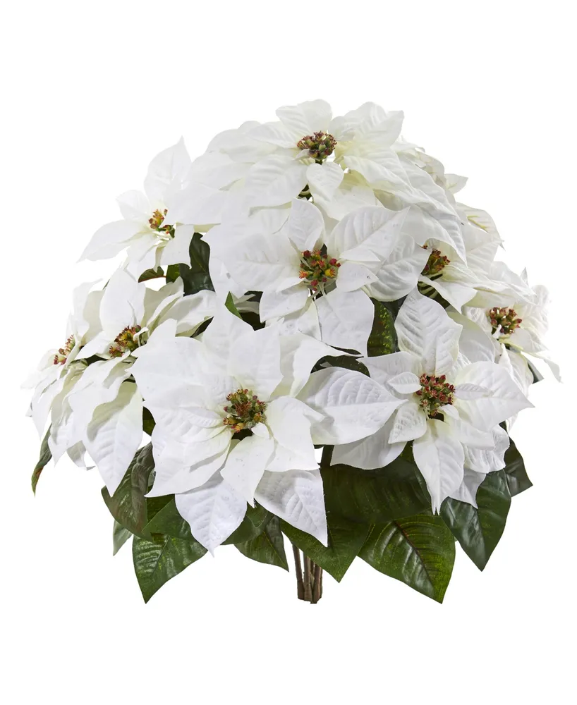 Nearly Natural 24" Poinsettia Artificial Plant, Set of 2