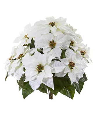 Nearly Natural 24" Poinsettia Artificial Plant, Set of 2