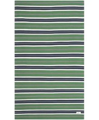 Lauren Ralph Lauren Leopold Stripe LRL2462K Green Outdoor Area Rug Collection