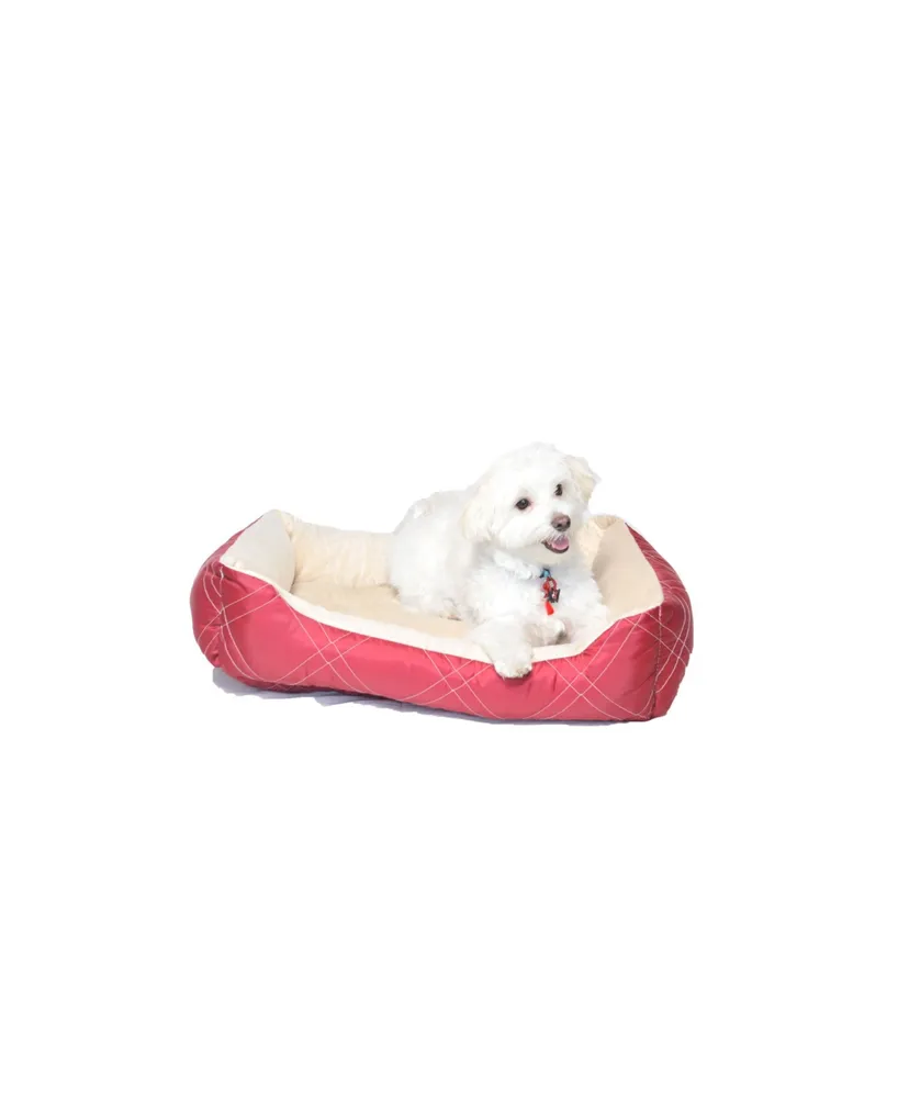 Happycare Textiles All Season Reversible Pet Bolster Pet Bed, Medium Size