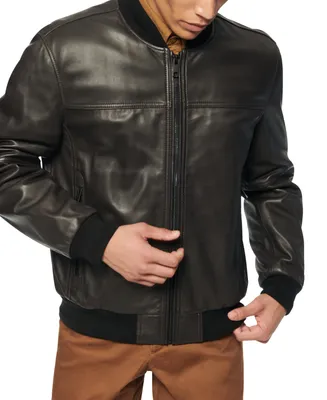 Marc New York Men's Summit Leather Bomber Jacket