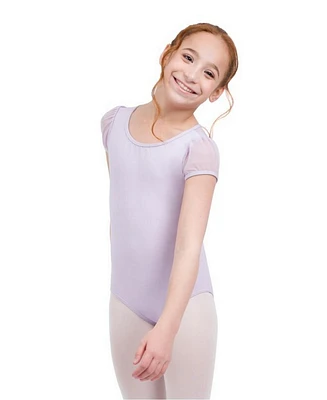 Capezio Girls Puff Sleeve Keyhole Back Leotard