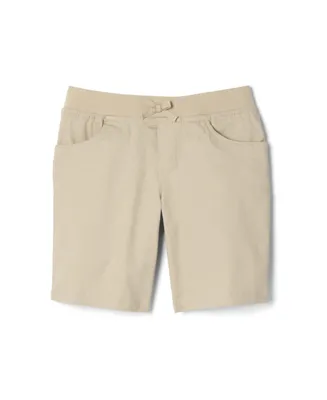 French Toast Big Girls Pull-on Tie Front Stretch Twill Short