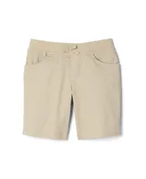 French Toast Big Girls Pull-on Tie Front Stretch Twill Short