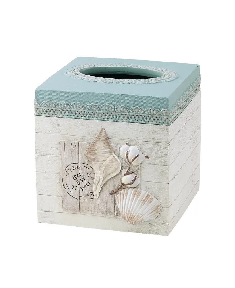 Avanti Farmhouse Shell Textured Resin Tissue Box Cover