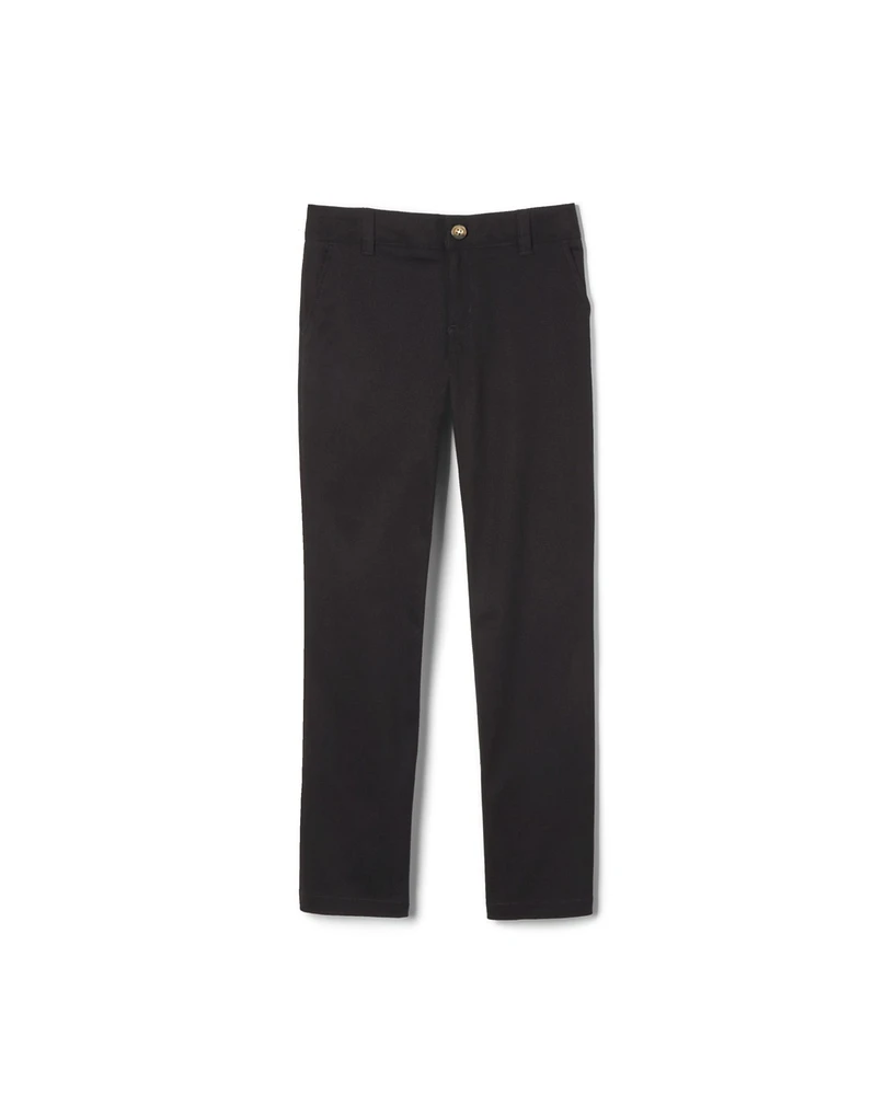 Big Girls Uniform Adjustable Waist Stretch Twill Straight Leg Pant