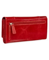 Mancini Casablanca Collection Rfid Secure Ladies Trifold Wing Wallet