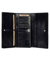 Mancini Casablanca Collection Rfid Secure Ladies Trifold Wing Wallet