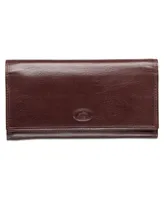 Mancini Equestrian-2 Collection Rfid Secure Trifold Checkbook Wallet