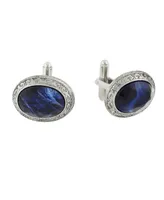 1928 Jewelry Silver-Tone Oval Cufflinks