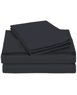 Universal Home Fashions University 6 Piece Charcoal Solid Queen Sheet Set