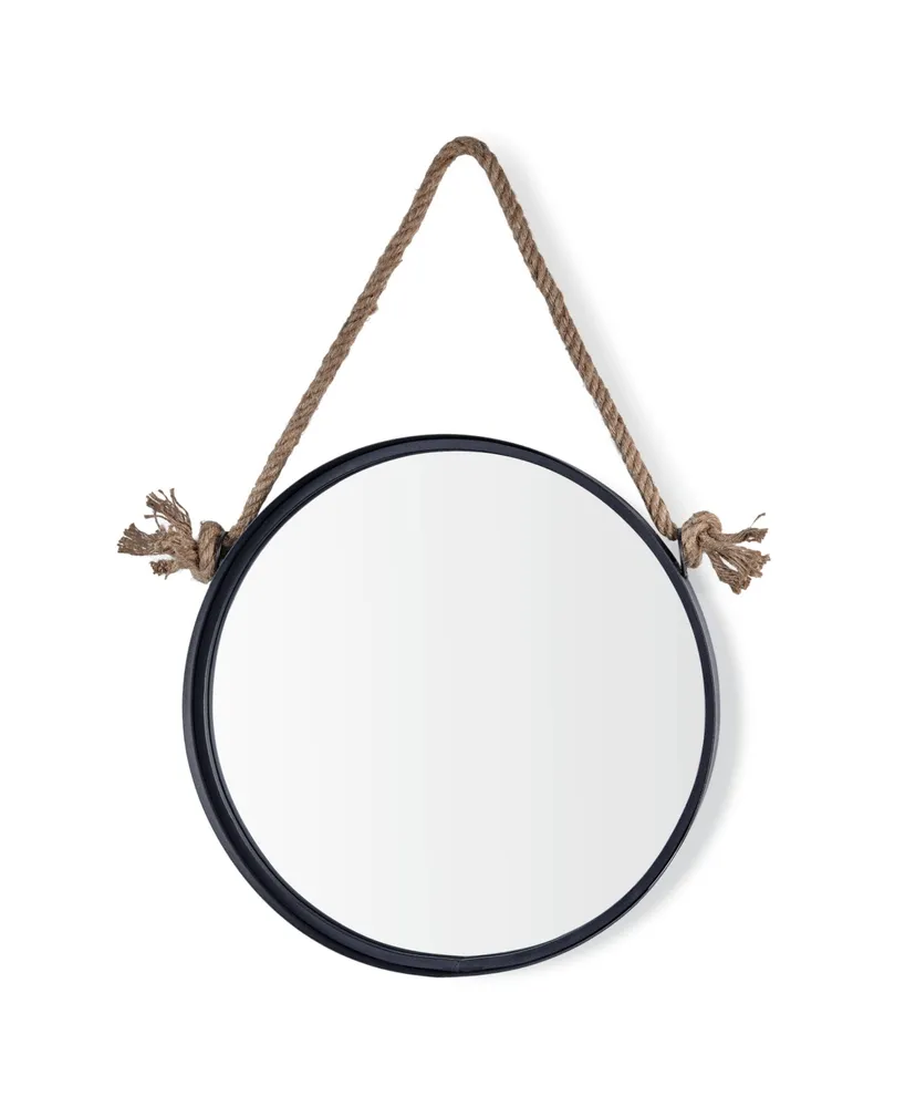 Natia Oak Round Wall Mirror