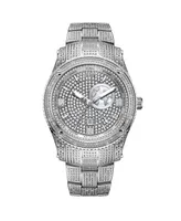 Jbw Men's Jet Setter Gmt Silver-Tone Stainless Steel Bracelet Watch 46mm