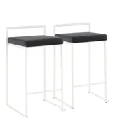 Fuji White Counter Stool, Set of 2