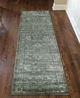 Closeout! Km Home /0053/Green Cantu Green 2'2" x 7'7" Runner Rug
