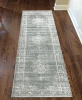 Closeout! Km Home 3563/0053/Green Cantu Green 2'2" x 7'7" Runner Rug