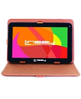 Linsay New 10.1" Tablet Octa Core 128GB Bundle with Leather Case Newest Android