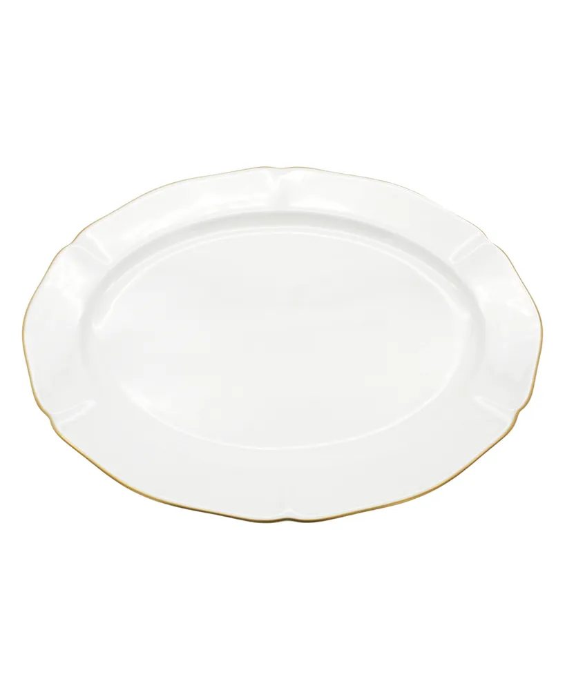 Twig New York Amelie Brushed Gold Rim 14" Oval Platter