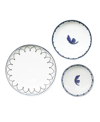 Twig New York Blue Bird Canape Plates - Set of 3