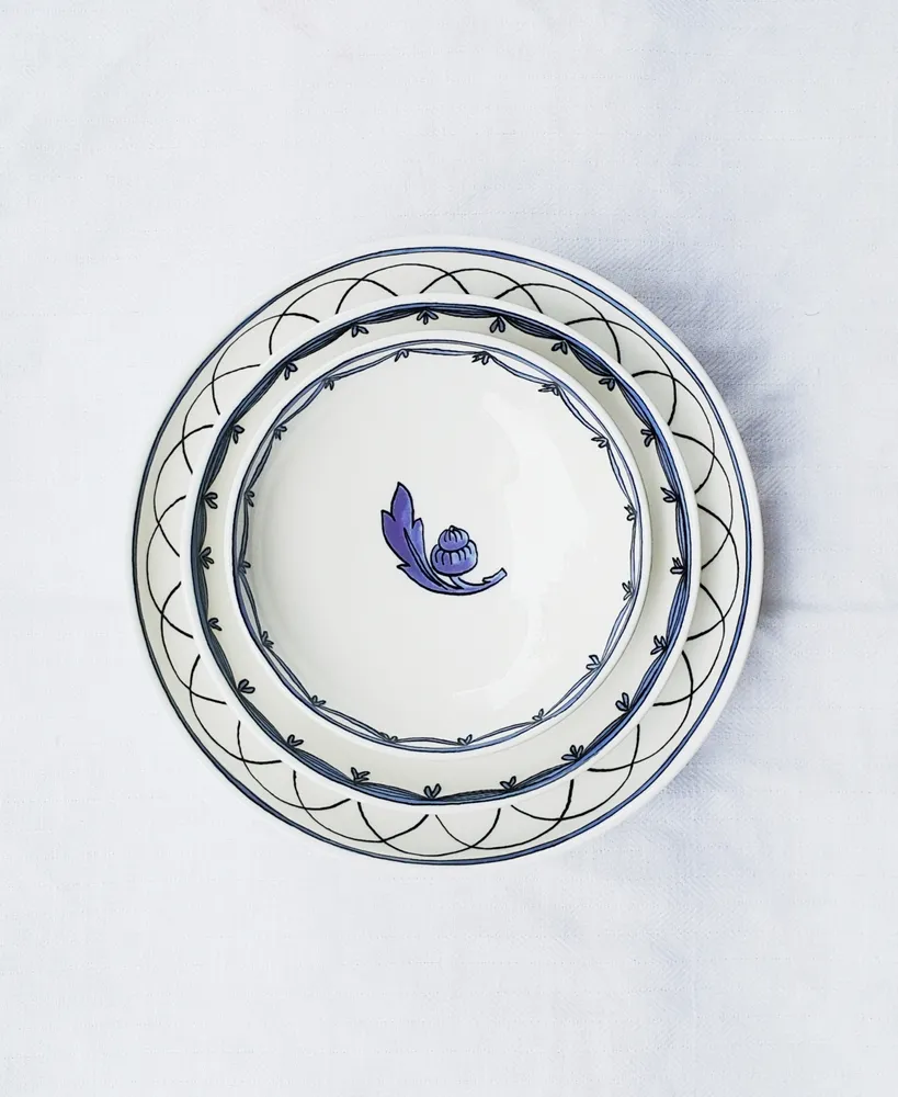 Twig New York Blue Bird Canape Plates - Set of 3